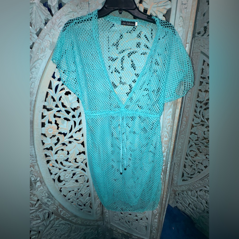 Kalli Collection Turquoise Swim Cover-Up